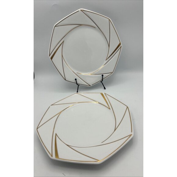 Ranmaru Gallery Octagonal White Gold Crystalline  2 Sets of 3 Pieces Japan - Picture 2 of 11